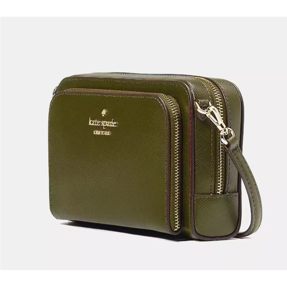 New Kate Spade Staci Dual Zip Around Crossbody Seaweed - Picture 3 of 5